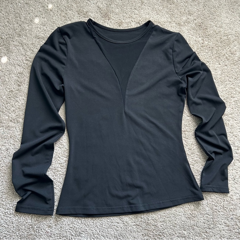 Elegant Black Long Sleeve Top